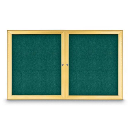 United Visual Products Sliding Door Indoor Enclosed Corkboard, 9 UV9030ACS-WHITE-BLSPRU